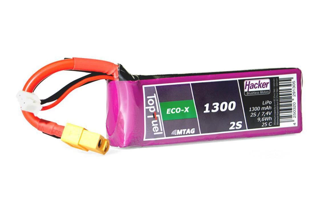 Hacker RC-Akku LiPo 1300 MAh 7.4 V 25C TopFuel ECO-X MTAG - Akkus 3 Hacker RC-Akku LiPo 1300 MAh 7.4 V 25C TopFuel ECO-X MTAG - Akkus