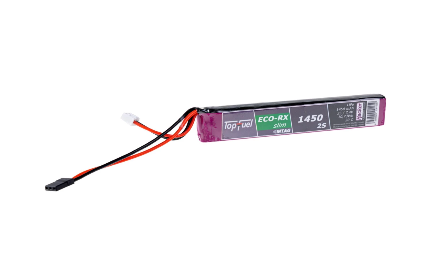 Hacker RC-Akku LiPo 1450mAh 7.4 V 20C ECO-X Slim RX MTAG - Akkus 3 Hacker RC-Akku LiPo 1450mAh 7.4 V 20C ECO-X Slim RX MTAG - Akkus