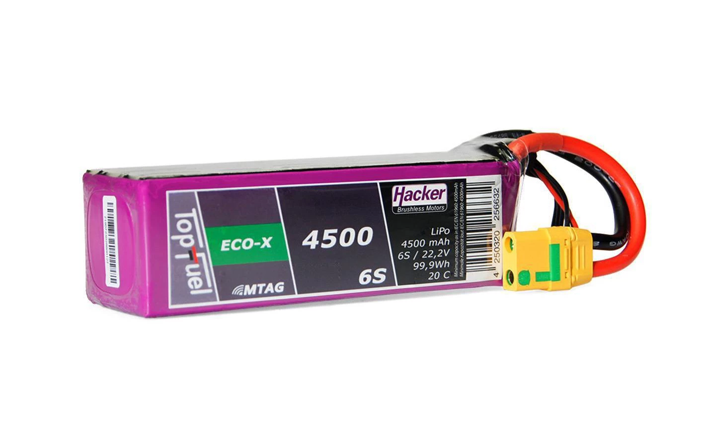 Hacker RC-Akku LiPo 4500 MAh 22.2 V 20C TopFuel ECO-X MTAG - Akkus 3 Hacker RC-Akku LiPo 4500 MAh 22.2 V 20C TopFuel ECO-X MTAG - Akkus