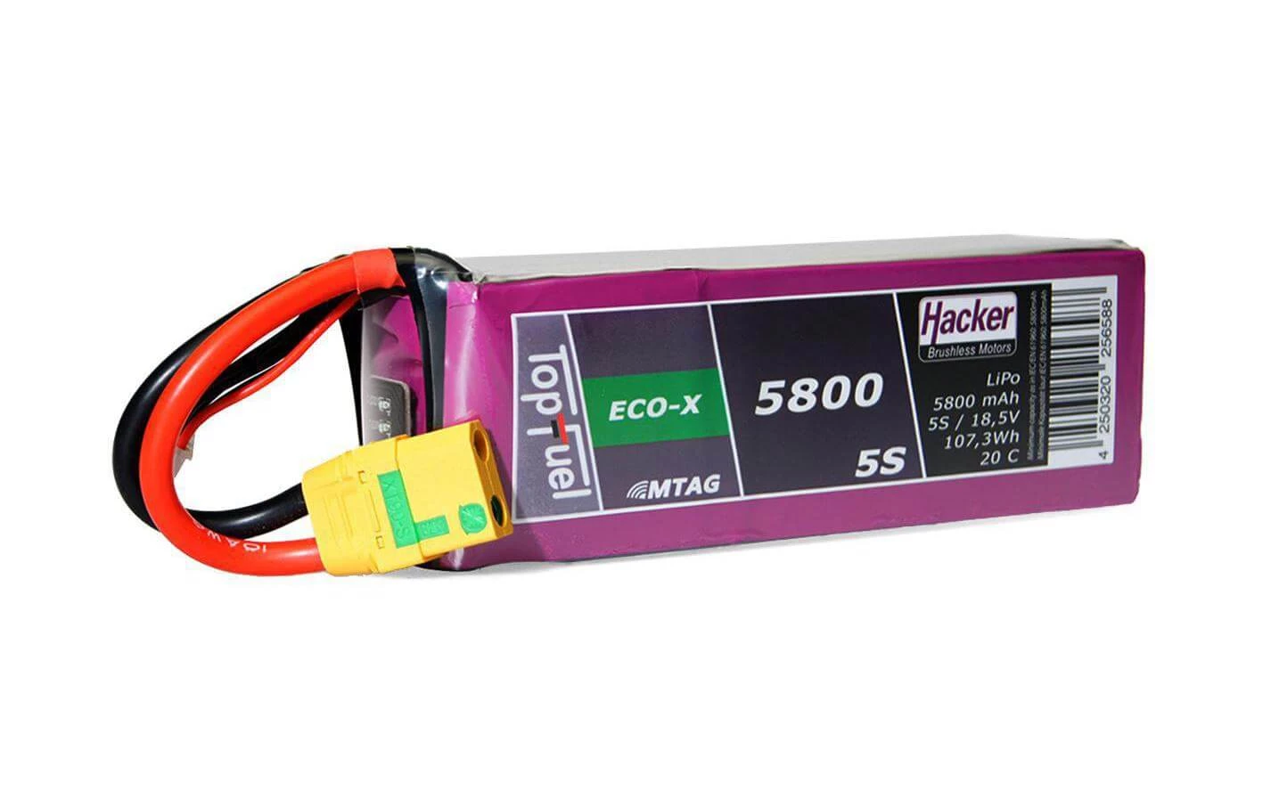 Hacker RC-Akku LiPo 5800 MAh 18.5 V 20C TopFuel ECO-X MTAG - Akkus 3 Hacker RC-Akku LiPo 5800 MAh 18.5 V 20C TopFuel ECO-X MTAG - Akkus