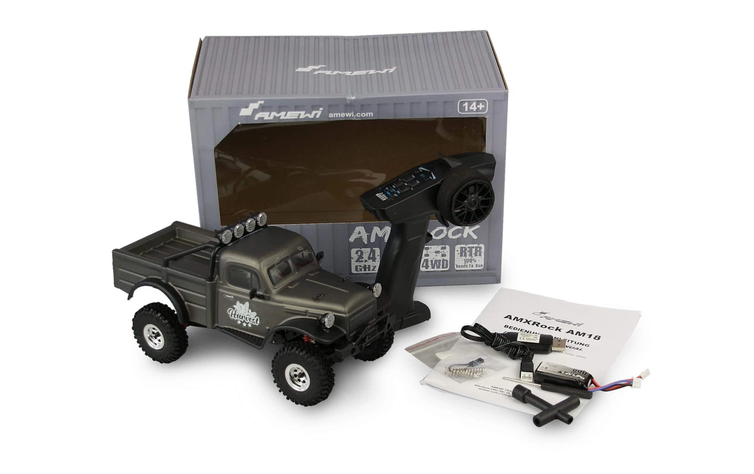 Amewi Scale Crawler AMXROCK AM18 Harvest Grau 1:18 RTR - Off-Road Modelle 4 Amewi Scale Crawler AMXROCK AM18 Harvest Grau 1:18 RTR - Off-Road Modelle – Bild 2
