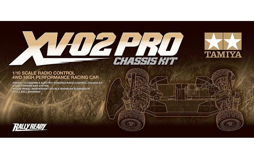 Tamiya Rally Chassis XV-02 Pro, 4WD, 1:10, Bausatz - On-Road Modelle 4 Tamiya Rally Chassis XV-02 Pro, 4WD, 1:10, Bausatz - On-Road Modelle – Bild 2