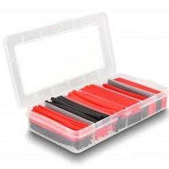 DeLock Schrumpfschlauch Sortimentsbox, Schwarz/rot, 196-teilig - Werkstoffe