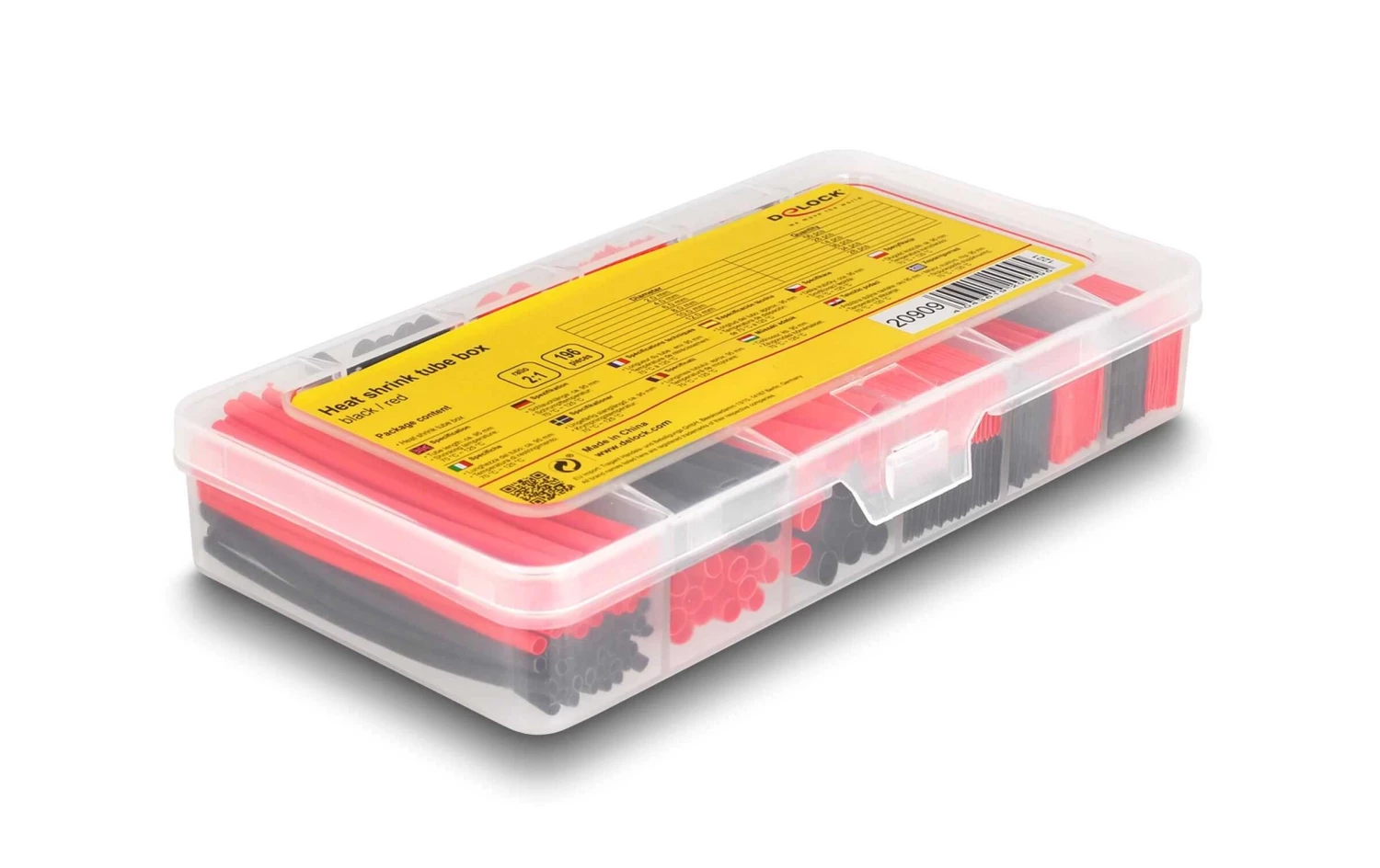 DeLock Schrumpfschlauch Sortimentsbox, Schwarz/rot, 196-teilig - Werkstoffe 4 DeLock Schrumpfschlauch Sortimentsbox, Schwarz/rot, 196-teilig - Werkstoffe – Bild 2