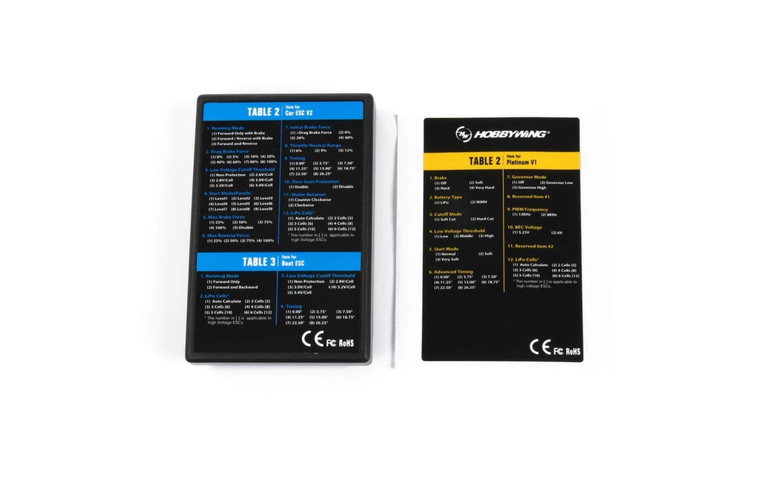 Hobbywing Programmierkarte LED - Motoren ⋅ Regler 4 Hobbywing Programmierkarte LED - Motoren ⋅ Regler – Bild 2